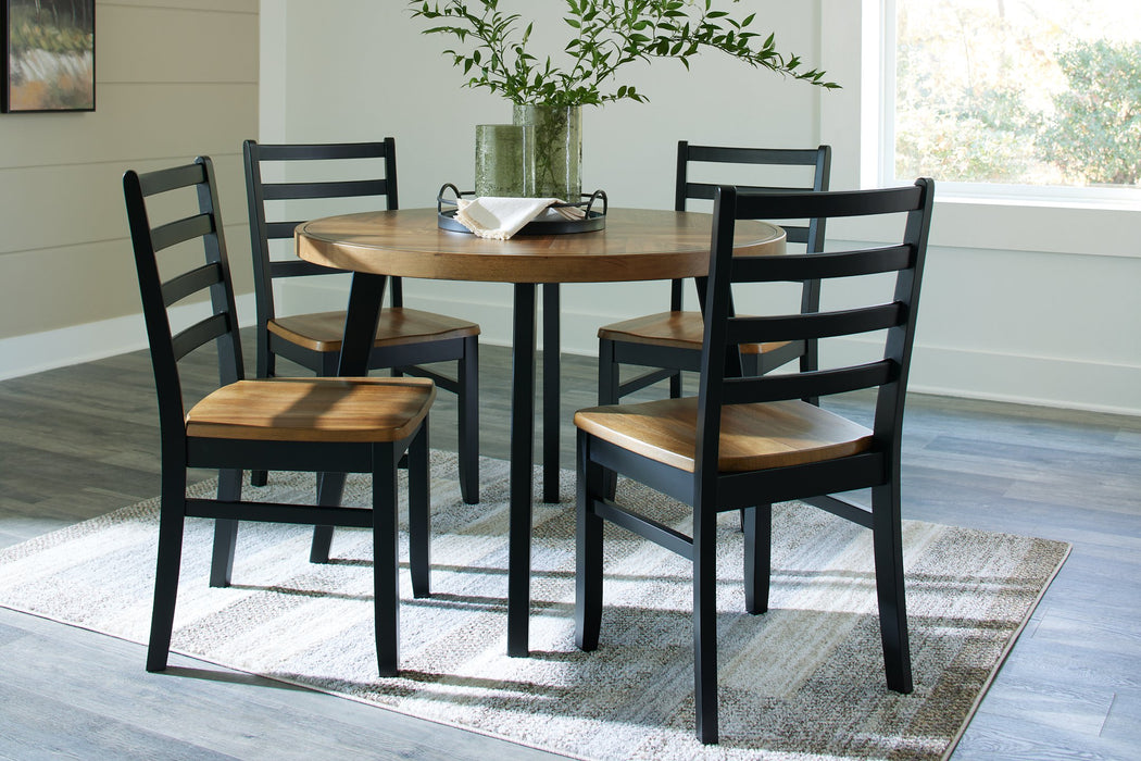 Blondon Dining Table and 4 Chairs (Set of 5)